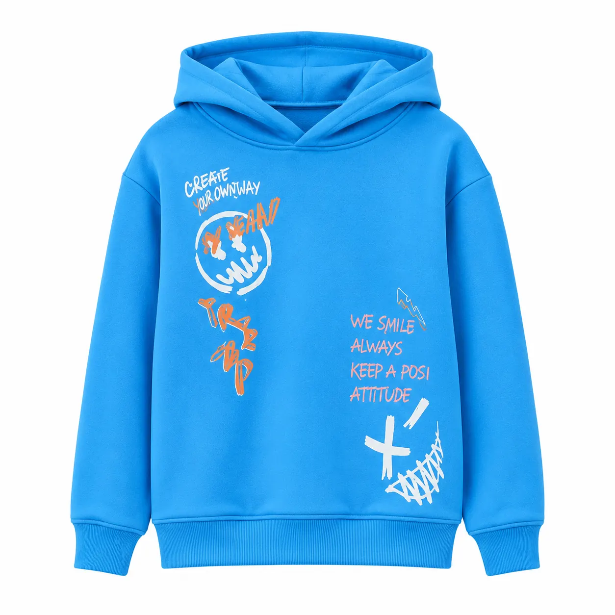 Buzo Hoodie Street Art Celeste